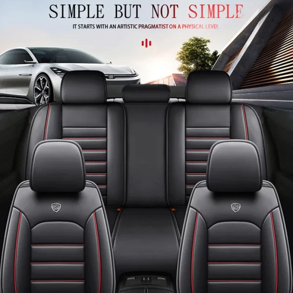Universal Luxury Full Set 3D Leather Auto Seat Protector Car Seat Cover Universal Car Seat Covers 5 Pcs for Car Accessories - Image 6
