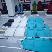 YLA Car Interior Accessories Customized A7 C8 Upgrade RS7 Blue Front Seat Sponge Upgrade Kit for AUDI