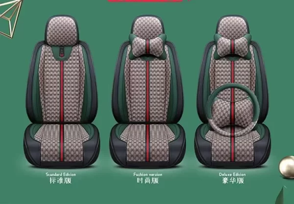 5pcs Black Breathable Leather Car Seat Cover Set Durable Waterproof Universal Fit for All Cars Includes Front Rear Protection S - Image 6