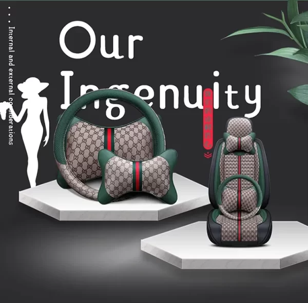 Premium Leather Car Seat Cover Cushion for Front Vehicle Comfort - Image 2