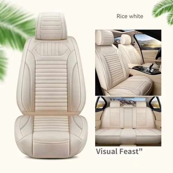 Business Flame Resistance Interior Accessory Pu Leather Washable Waterproof Universal Car Seat Cushion Covers Full Set - Image 2