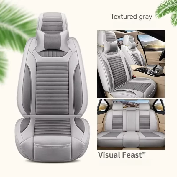 Business Flame Resistance Interior Accessory Pu Leather Washable Waterproof Universal Car Seat Cushion Covers Full Set - Image 6