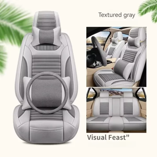 LCRTDS 3 Colour Track Detail Style Car Seat Covers Set Polyester Fabric Universal Fits Most Cars Covers Car Seat Protector - Image 4