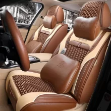 2025 Universal Car Seat Protector Breathable Leather Cover for Front Set Cushion Accessory