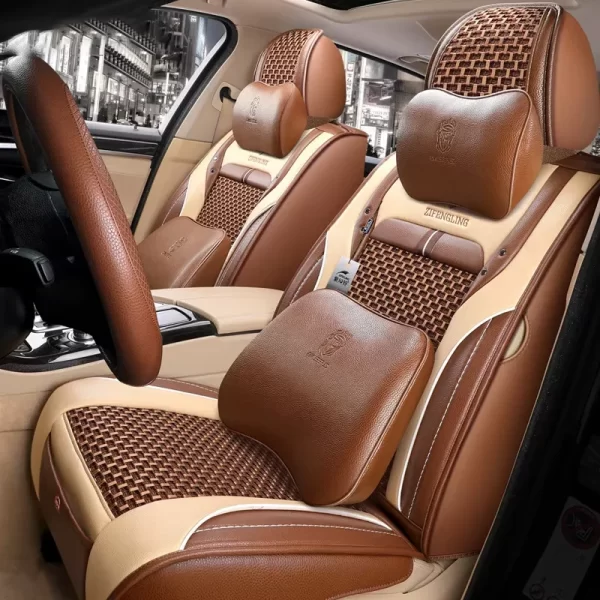 2025 Universal Car Seat Protector Breathable Leather Cover for Front Set Cushion Accessory