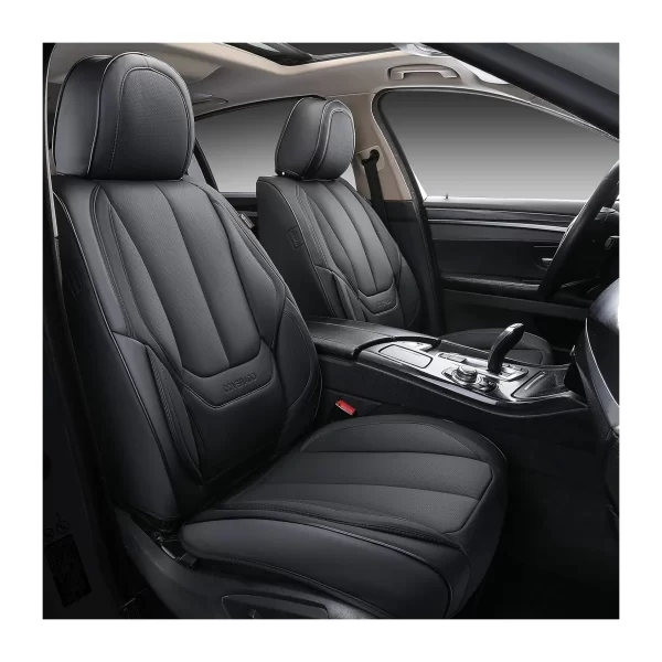 Nappa Leather Cover Breathable Four Season Universal Waterproof Durable Coffee Universal Car Seat Cover Full Set