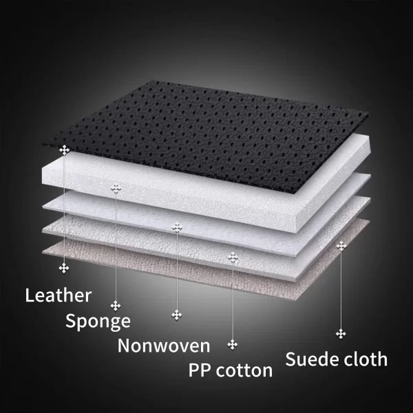 Nappa Leather Cover Breathable Four Season Universal Waterproof Durable Coffee Universal Car Seat Cover Full Set - Image 4