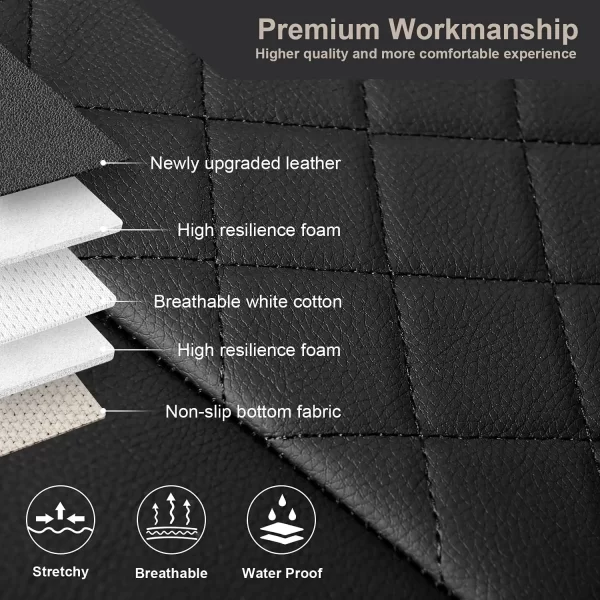 Hot Selling Cool Full-package Luxury Car Seat Cushions Universal PU Leather Seat Covers Black Napa Leather - Image 4