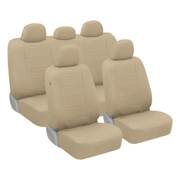 Universal Car Seat Cushion Cover Front Rear Cushions Full Set Sports Design Four Seasons Needlework PU Leather