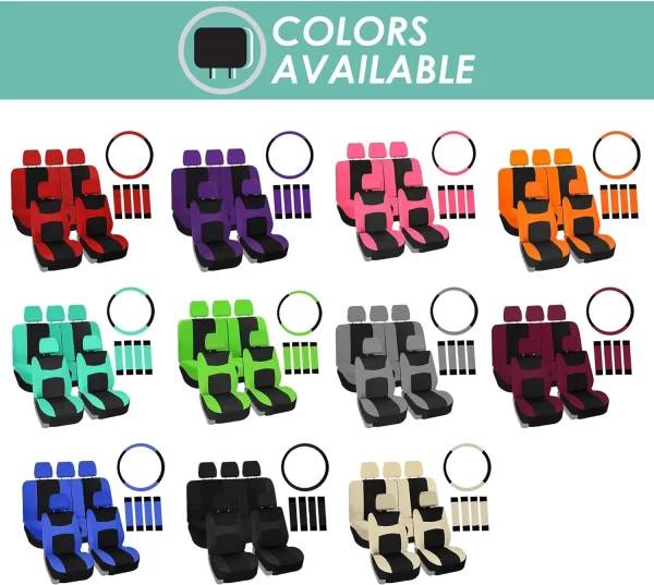 Universal Full Set Seat Cover Car Seat Covers Interior Accessories Car Seat Cover Set - Image 5