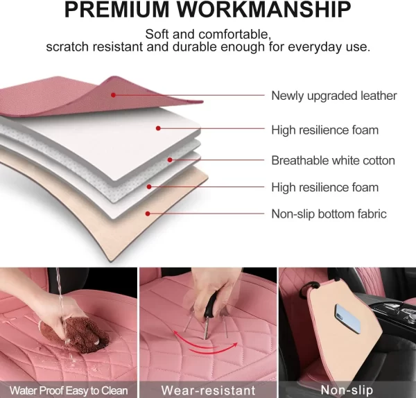 9D Waterproof Universal Car Seat Cushions PU Leather Wear Resistant Luxury Car Seat Covers - Image 5