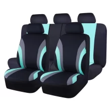 Full Set of 9Pcs Universal Car Seat Covers Auto Protective PU Leather Mesh Cover for SUV Truck Sedan-Ford Compatible
