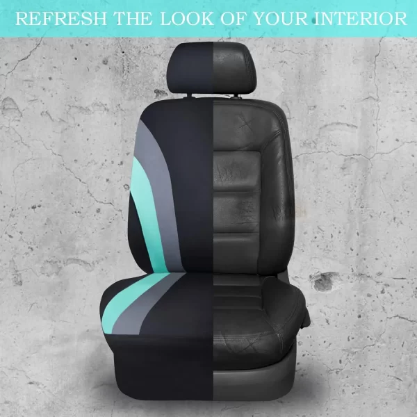 Full Set of 9Pcs Universal Car Seat Covers Auto Protective PU Leather Mesh Cover for SUV Truck Sedan-Ford Compatible - Image 5