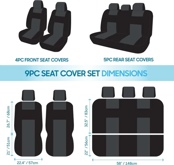 Universal Classic Car Seat Covers Set With 3D Printing, Waterproof and Scratch-Resistant, Fits Most Five-Seater Car - Image 5