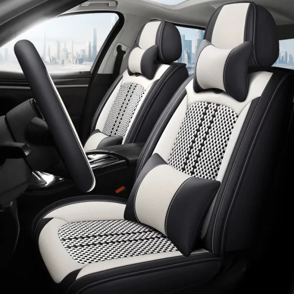 Wholesale Full Set Waterproof PU Leather Custom Car Seat Covers Universal Luxury Car Seat for Cars - Image 4