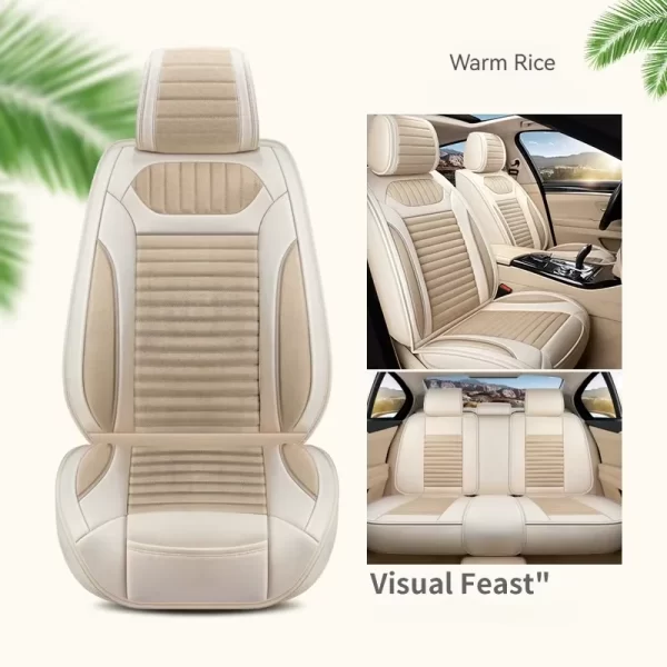Pu Leather Car Seat Cover Simple With Pillows Full Set Car Leather Multicolor Wholesale 9D Auto Car Save Universal Seat Covers - Image 2