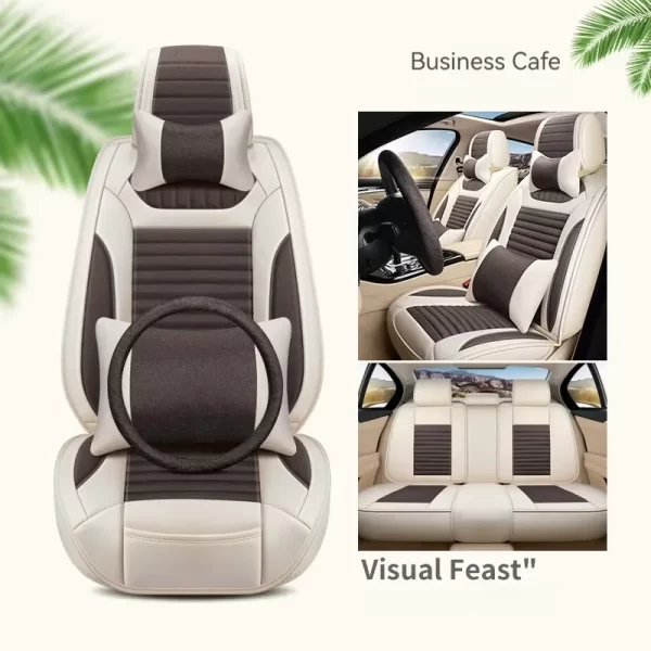 Pu Leather Car Seat Cover Simple With Pillows Full Set Car Leather Multicolor Wholesale 9D Auto Car Save Universal Seat Covers - Image 3