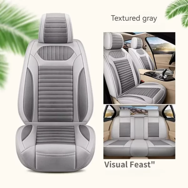 Pu Leather Car Seat Cover Simple With Pillows Full Set Car Leather Multicolor Wholesale 9D Auto Car Save Universal Seat Covers - Image 4