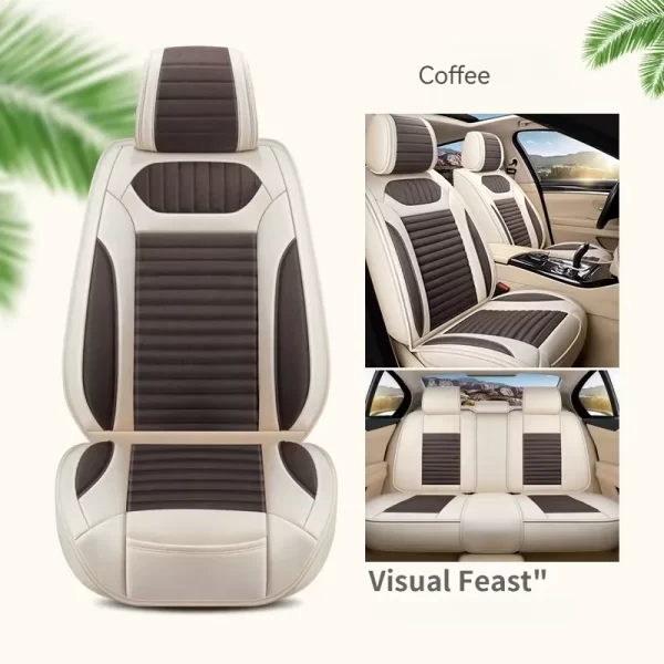 Pu Leather Car Seat Cover Simple With Pillows Full Set Car Leather Multicolor Wholesale 9D Auto Car Save Universal Seat Covers - Image 6