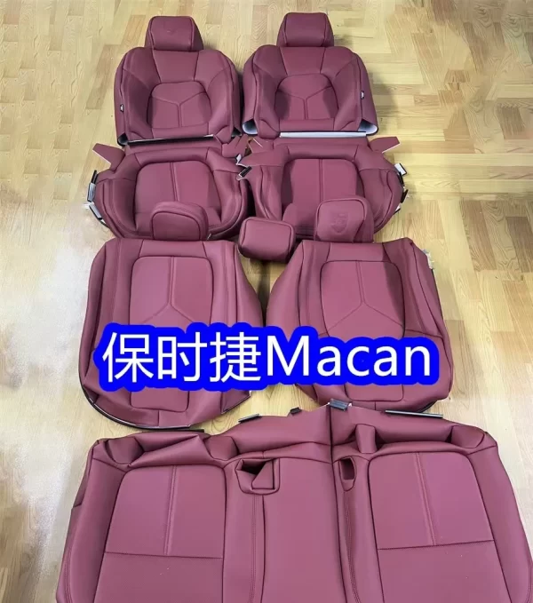 Custom High-end Genuine Nappa Leather Car Seat Covers for Porsche Macan - Image 2