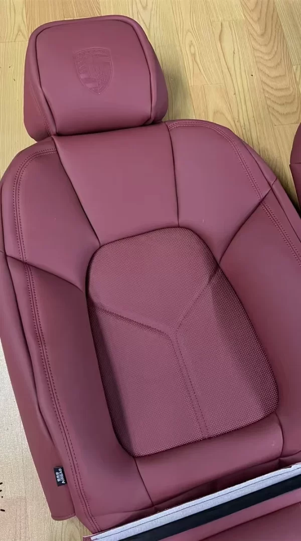 Custom High-end Genuine Nappa Leather Car Seat Covers for Porsche Macan - Image 3