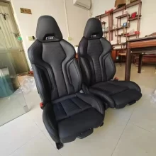 F30 Aero Racing Car Seat Parts Solid Black PU Leather Covers for M3 Front Seats Upgrade Version