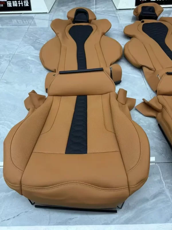 Custom Orange Leather Seats for BMW M2 M3 M4 M5 M6 G14 G15 G16 G17 G20 G22 G23 G24 G26 G29 G30 G32 G70 G80 G82 G87 G90 F90 - Image 5
