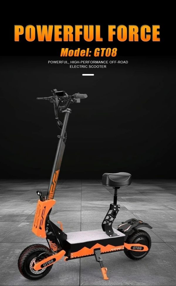 GJ Arwibon 5600W Adult Electric Scooter Dual Motor Top Speed 46MPH,60V27AH, 11-inch Off-Road Tires Sport Folding eScooter with S